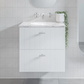 Timberline Henley 600mm Wall Hung Vanity - White Satin - HENV600CSSUW
