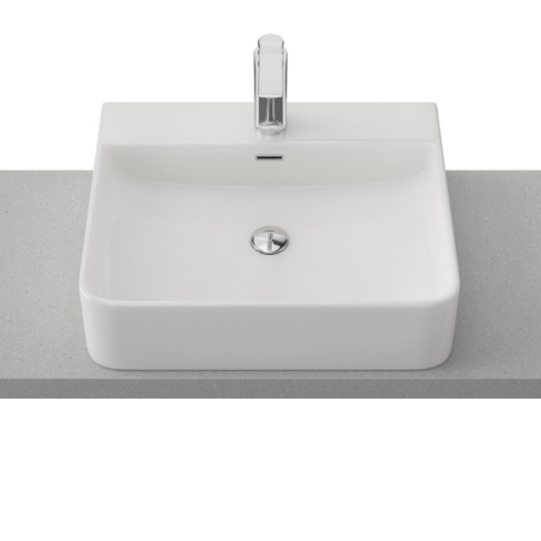 Timberline Iconic 500mm Above Counter Basin - Gloss White - ICNBS500WGS