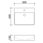 Timberline Iconic 500mm Above Counter Basin - Gloss White - ICNBS500WGS