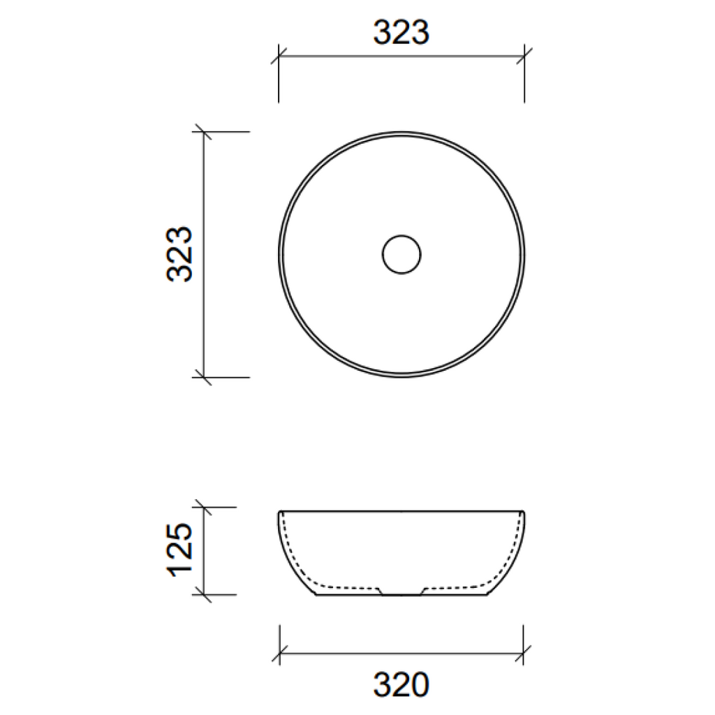 Timberline Jessie Above Counter Basin - Gloss White - JESBS320WGS
