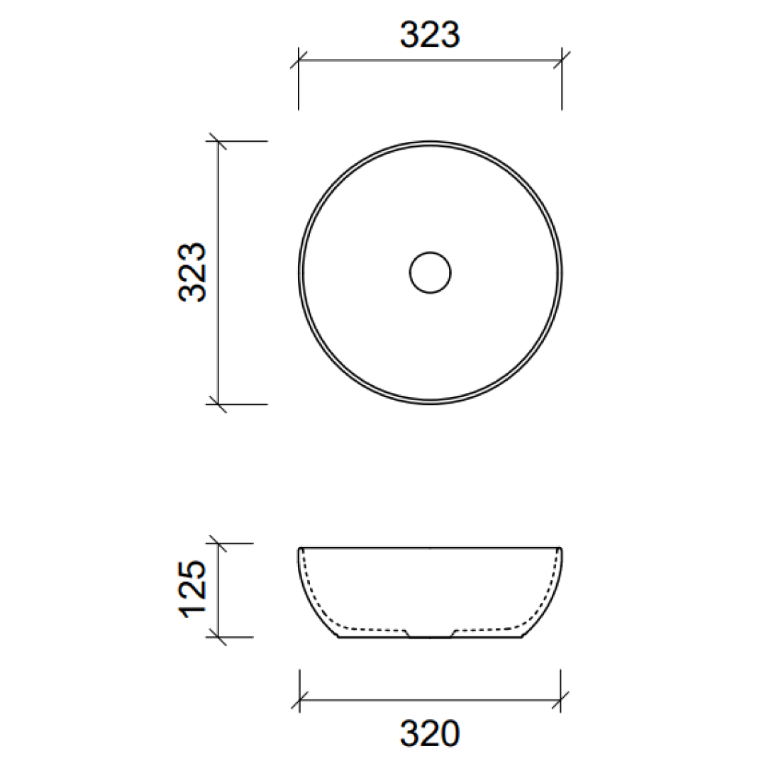 Timberline Jessie Above Counter Basin - Gloss White - JESBS320WGS