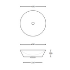Timberline Jupiter Above Counter Basin - Gloss White - JUPBS450WGS