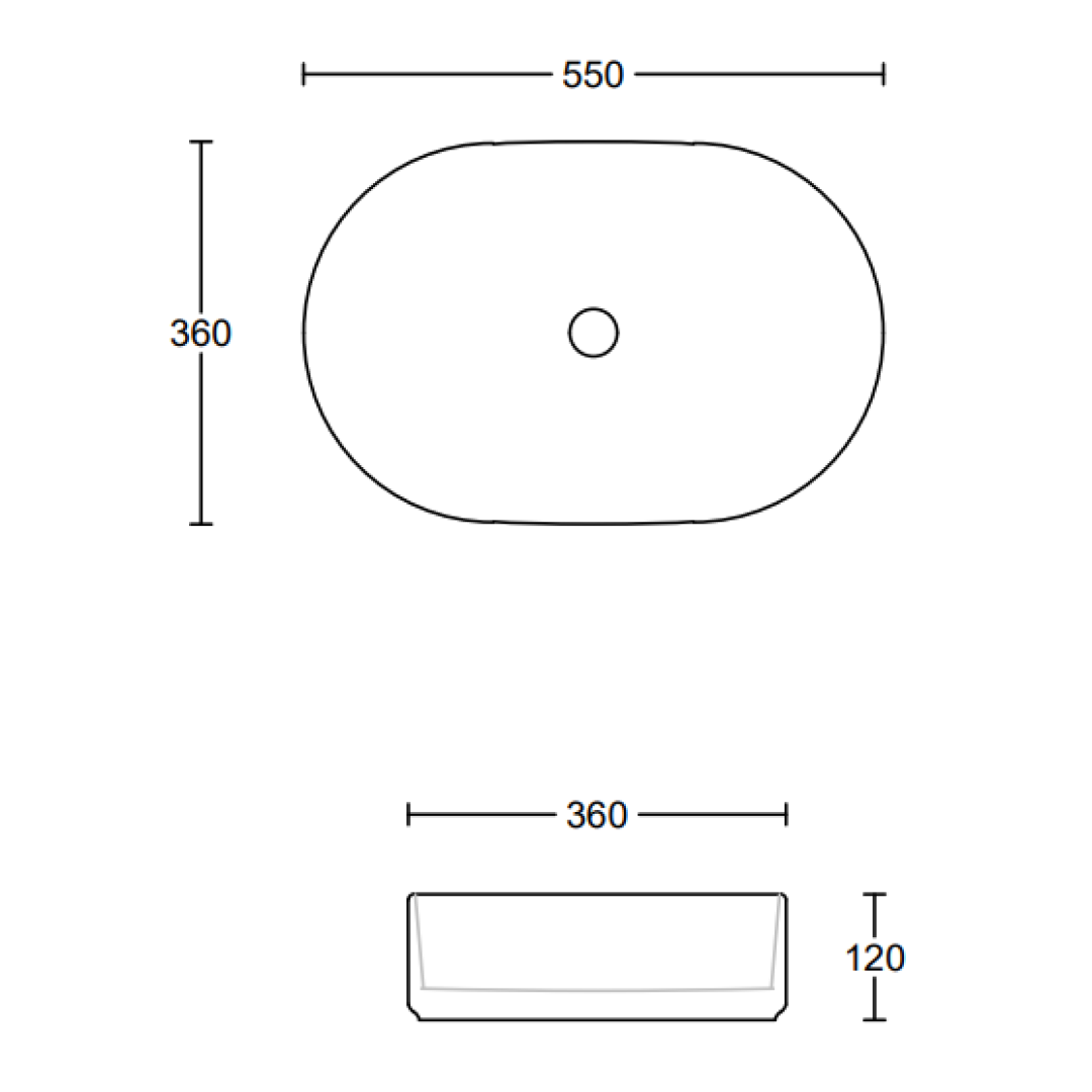 Timberline Myrtle Above Counter Basin - Gloss White - MYRBS550WGS