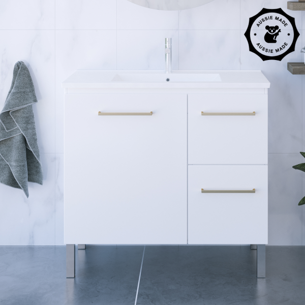 Timberline Nevada 900mm Freestanding On-Legs Vanity - Alpha Ceramic Top - NEVV900CAPHL