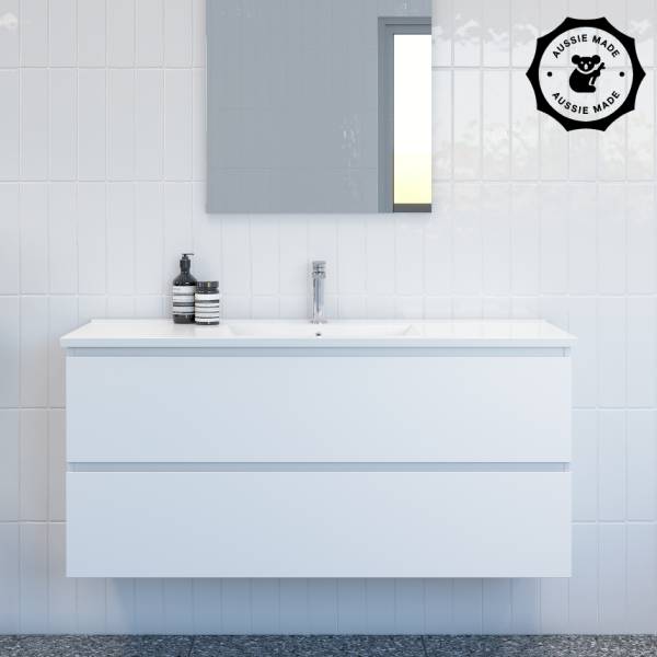 Timberline Nevada Plus 1200mm Wall Hung Vanity - Alpha Ceramic Top - NEVPV1200CAPHW