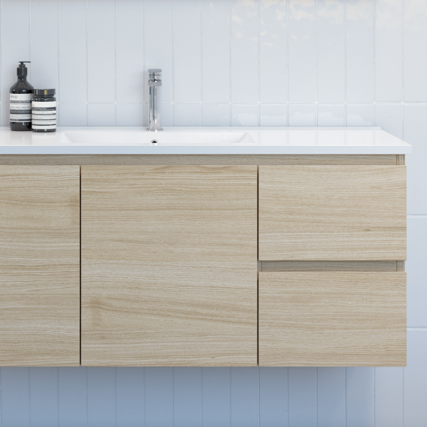 Timberline Nevada 1200mm Wall Hung Vanity - Elegant Oak - NEVV1200CAPHW