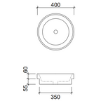 Timberline Radius Inset Basin - Gloss White - RADBS400WGS