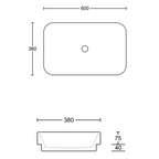 Timberline Rome Inset Basin - Gloss White - ROMBS600WGS