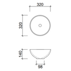 Timberline Rose Above Counter Basin - Gloss White - ROSBS320WGS