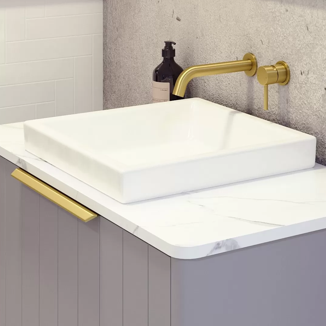 Timberline Saba 900mm Wall hung Vanity - Steel Satin Grey