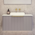 Timberline Saba 900mm Wall hung Vanity - Steel Satin Grey - SABV900CSSAW