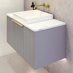 Timberline Saba 900mm Wall hung Vanity - Steel Satin Grey - SABV900CSSAW