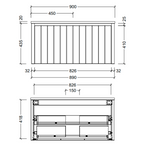 Timberline Saba 900mm Wall hung Vanity - Steel Satin Grey - SABV900CSSAW
