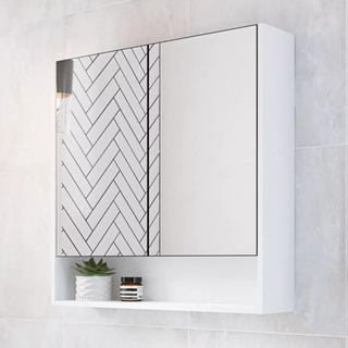 Timberline Sanremo Shaving Cabinet 600mm - Luxe Graphite Interior - SANSC600DP