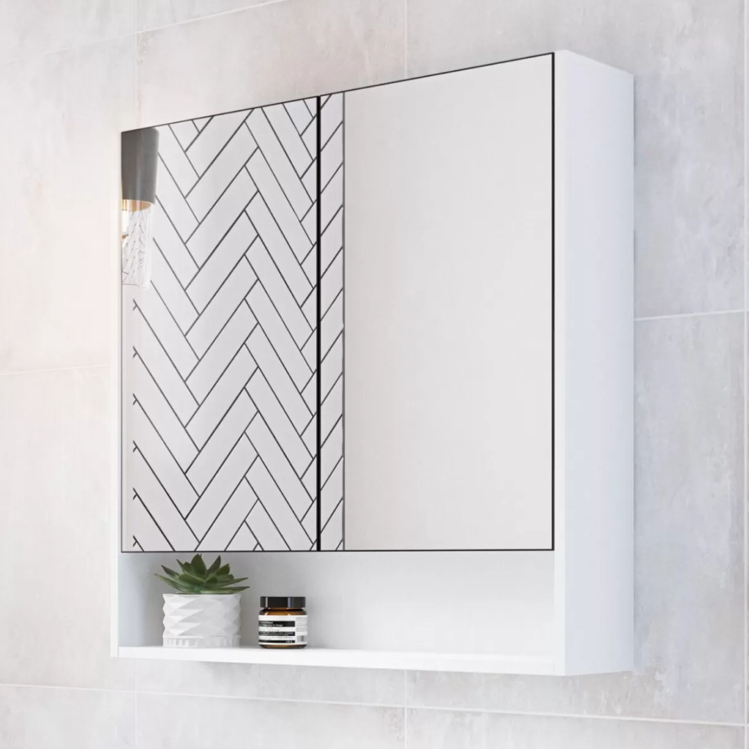 Timberline Sanremo Shaving Cabinet 600mm - Luxe Graphite Interior - SANSC600DP