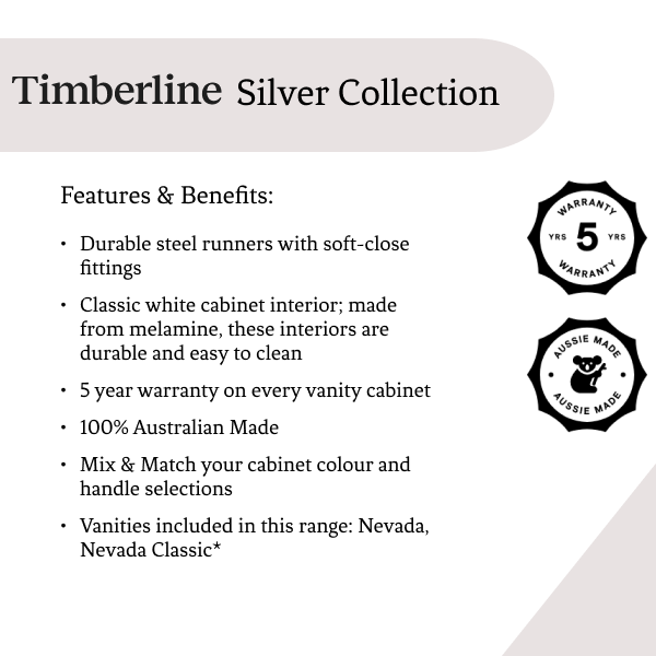 Timberline Nevada Classic 1500mm Wall Hung Vanity - Alpha Ceramic Top
