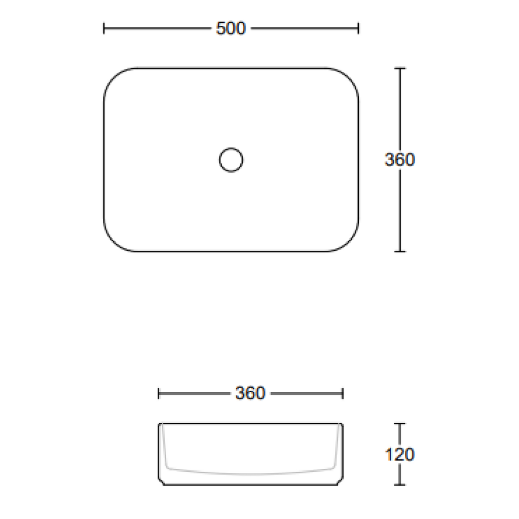 Timberline Enchant Above Counter Basin - Gloss White - ENCBS500WGS