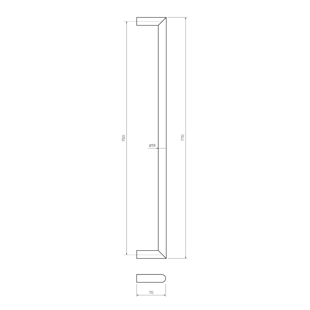 Parisi Tondo 770mm Towel Rail - Brushed Brass - TO.TR77.46