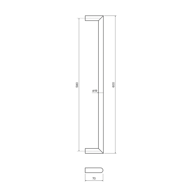 Parisi Tondo 600mm Towel Rail - Matte Bronze