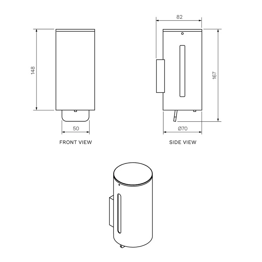 Parisi Tondo Wall Mounted Compact Shower Soap Dispenser - NE869.02 Matte Black