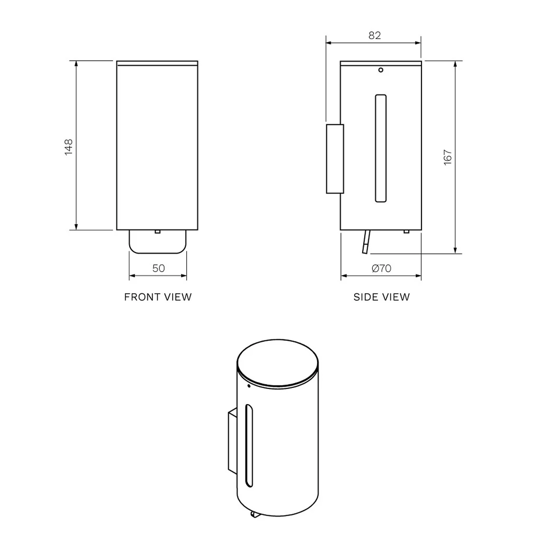 Parisi Tondo Wall Mounted Compact Shower Soap Dispenser - NE869.02 Matte Black