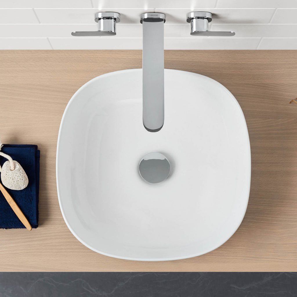 Caroma Tribute 400 Curved Square Above Counter Basin - White - 874800W