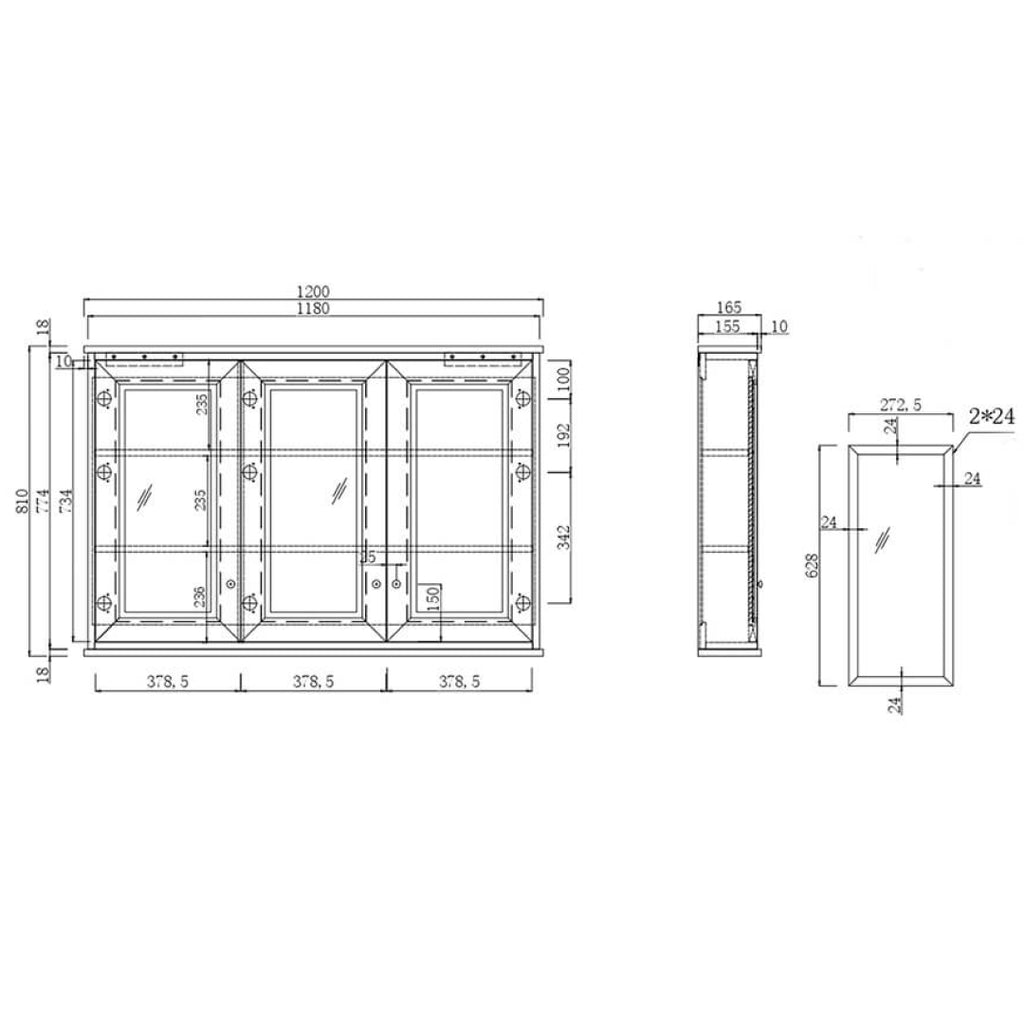 Turner Hastings Coventry 1200 Mirror Shaving Cabinet - CO1202SC