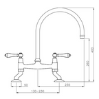 Turner Hastings Ludlow Bridge Tap - Chrome - LU104BM-CH