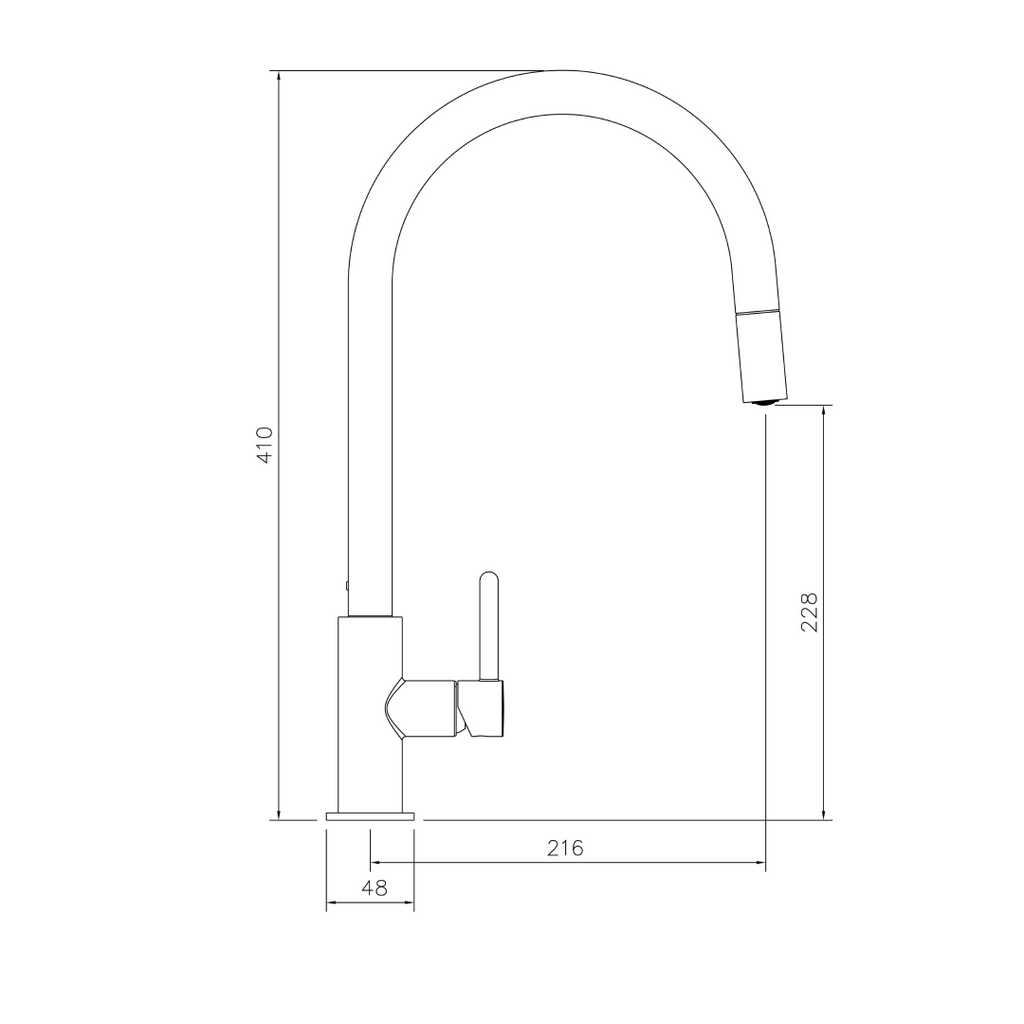 Turner Hastings Naples Pull Out Sink Mixer - Brushed Nickel - NA302PM-BN