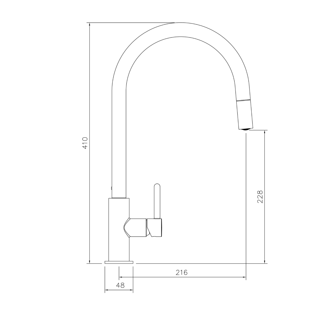 Turner Hastings Naples Pull Out Sink Mixer - Brushed Brass - NA303PM-BB