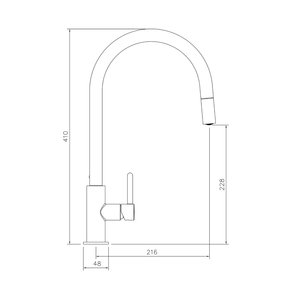 Turner Hastings Naples Pull Out Sink Mixer - Chrome - NA301PM-CH