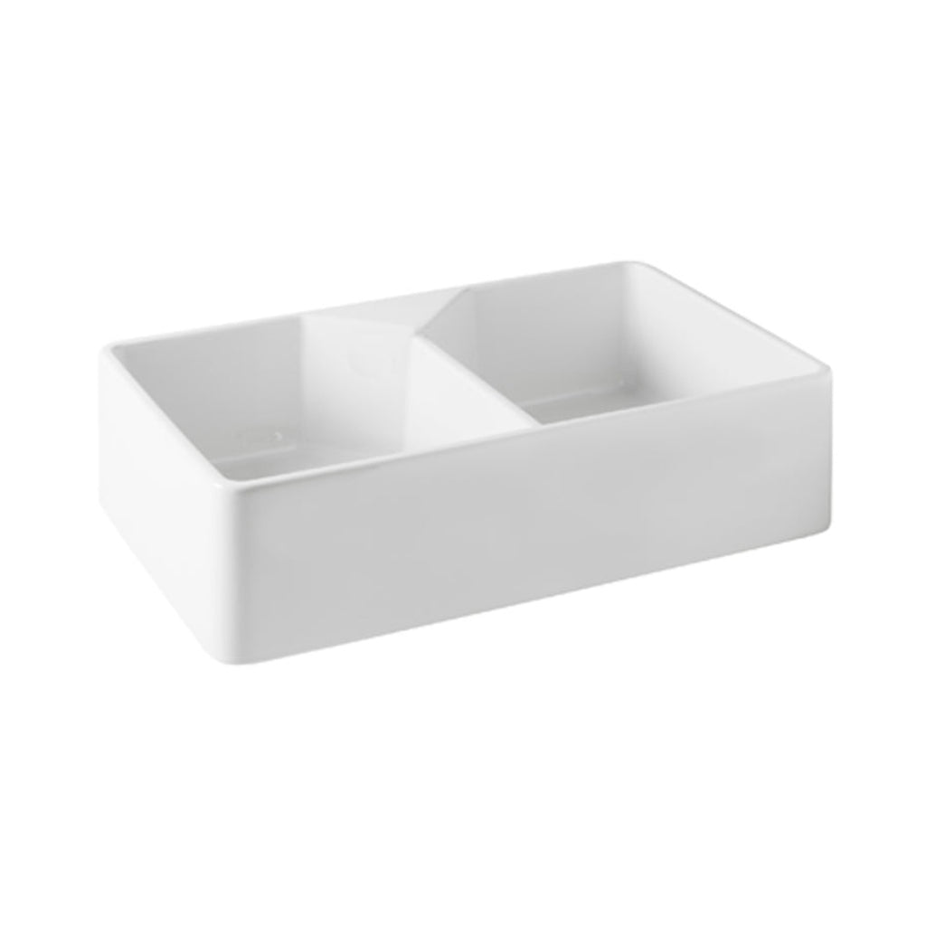 Turner Hastings Chester 80 x 50 Double Flat Front Fine Fireclay Butler Sink - 7408-NTH