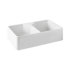 Turner Hastings Chester 80 x 50 Double Flat Front Fine Fireclay Butler Sink - 7408-NTH