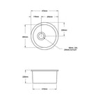 Turner Hastings Cuisine 47 Round Sink - CUR47FS