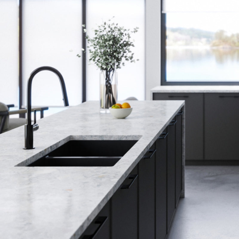 Turner Hastings Cuisine Double Fine Fireclay Matte Black Sink