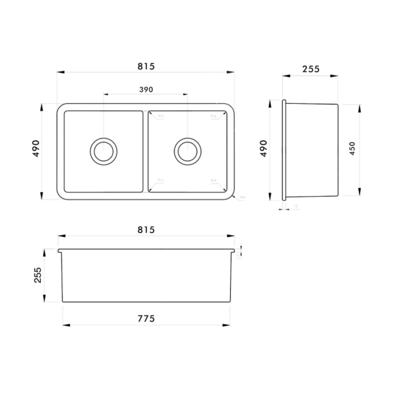 Turner Hastings Cuisine Double Fine Fireclay Matte Black Sink