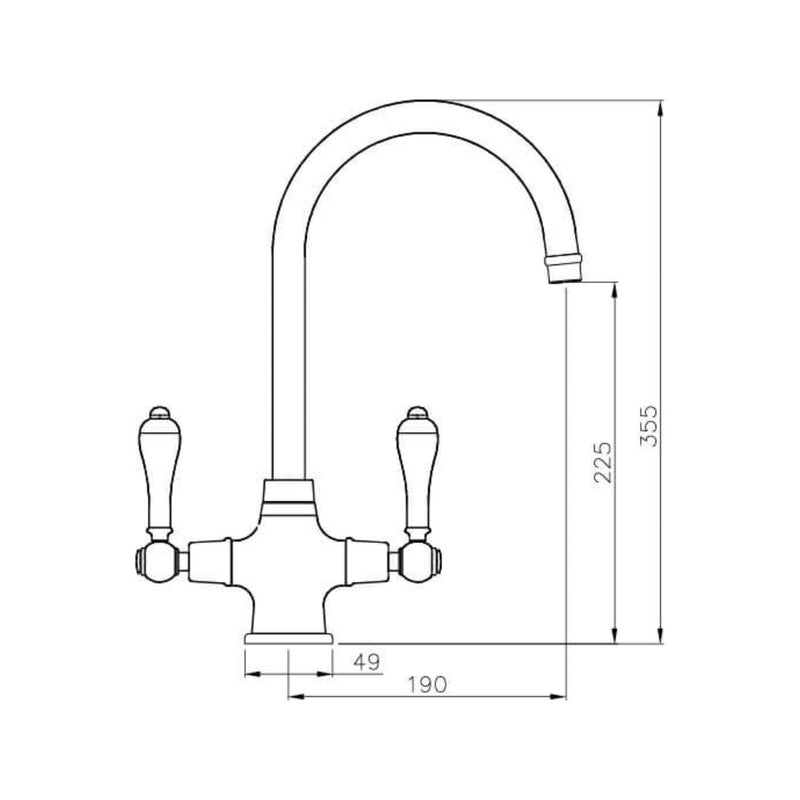 Turner Hastings Ludlow Double Tap - Brushed Nickel
