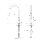 Turner Hastings Ludlow Pull Out Sink Mixer - Brushed Brass - LU109PM-BB