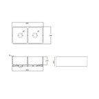 Turner Hastings NOVI 85x46 Sink - Ribbed Front - NO85FS