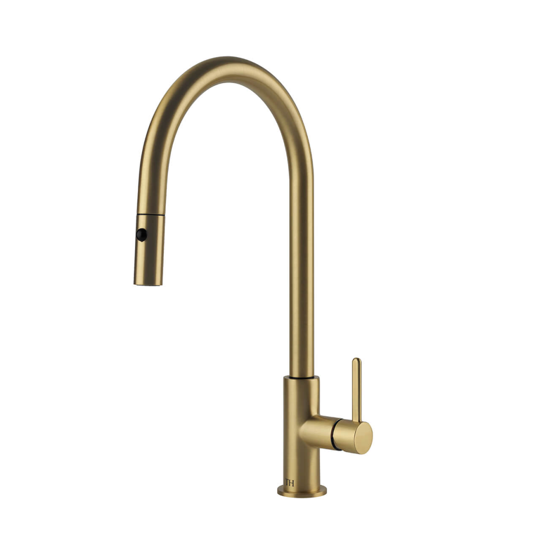 Turner Hastings Naples Pull Out Sink Mixer - Brushed Brass - NA303PM-BB
