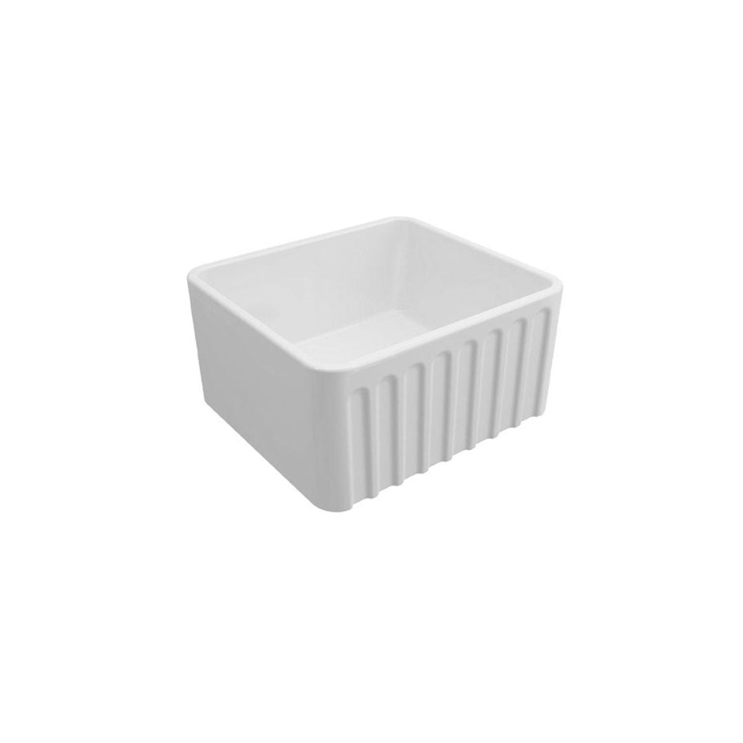 Turner Hastings Novi 50 x 46 Fine Fireclay Butler Sink Matte White - Flat/Ribbed - NO503FS-MW