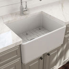 Turner Hastings Novi 60 x 46 Fine Fireclay Butler Sink Matte White - Flat/Ribbed - NO603FS-MW