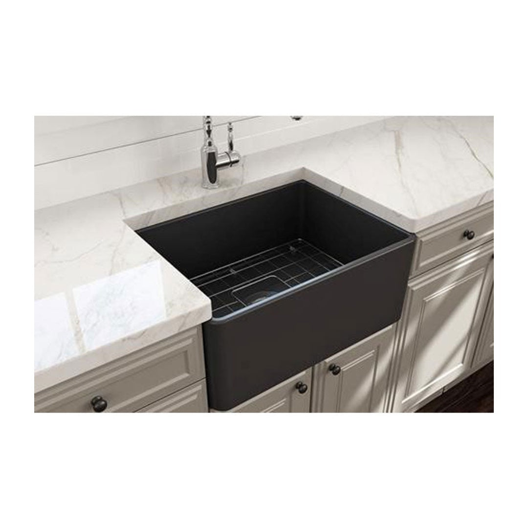 Turner Hastings Novi 60 x 46 Fine Fireclay Butler Sink Matte Black - NO60FS-MB