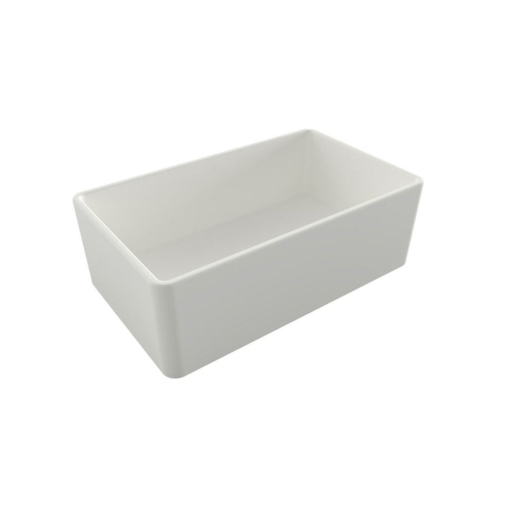 Turner Hastings Novi 75 x 46 Fine Fireclay Butler Sink - Matte White - Flat/Ribbed - NO753FS-MW
