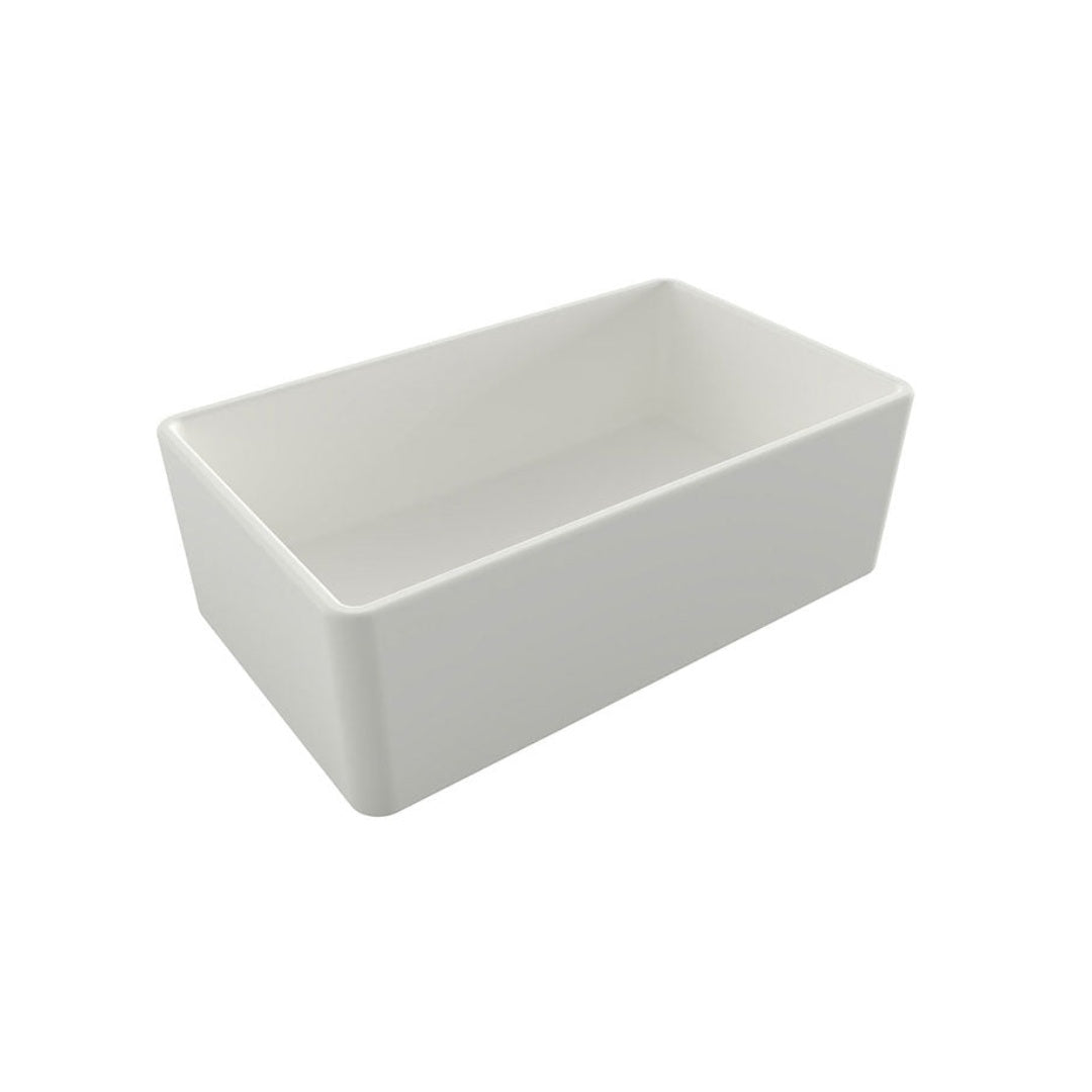Turner Hastings Novi 75 x 46 Fine Fireclay Butler Sink - Matte White - Flat/Ribbed - NO753FS-MW