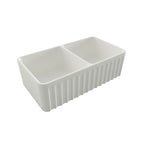 Turner Hastings Novi 85 x 46 Fine Fire Clay Butler Sink Matte White - Flat/Ribbed - NO853FS-MW