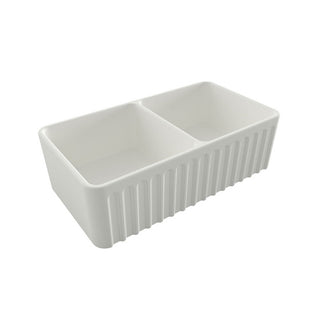 Turner Hastings Novi 85 x 46 Fine Fire Clay Butler Sink Matte White - Flat/Ribbed - NO853FS-MW