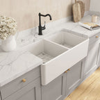 Turner Hastings Novi 85 x 46 Fine Fire Clay Butler Sink Matte White - Flat/Ribbed - NO853FS-MW