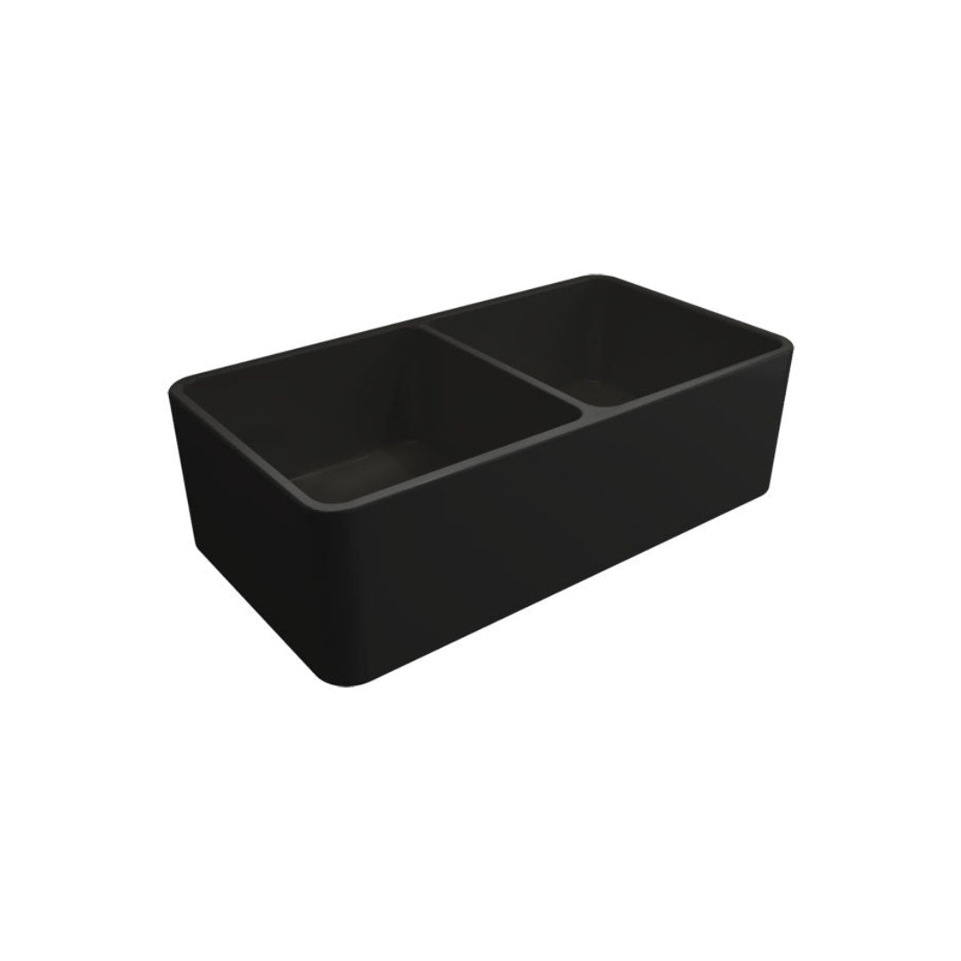 Turner Hastings Novi 85 x 46 Fine Fireclay Butler Sink Matte Black - NO85FS-MB