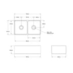 Turner Hastings Novi 85 x 46 Fine Fireclay Butler Sink Matte Black - NO85FS-MB